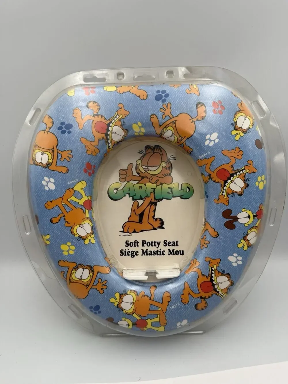 Vintage 1996 Garfield Denim Print Soft Potty Seat Ginsey NOS Sealed